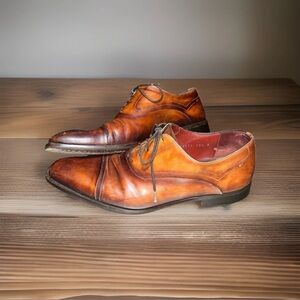 Magnanni Segovia Cap-Toe Leather Oxfords - 19977 - Cognac Brown - 10.5